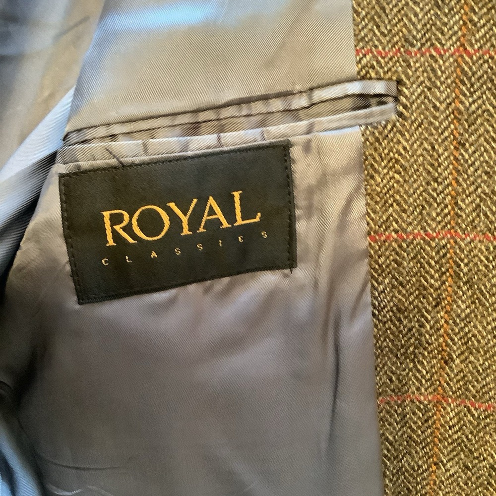 Tom James Men's Approx 44L Alpaca Wool Herringbone Tweed Sport Coat - Picture 5 of 6